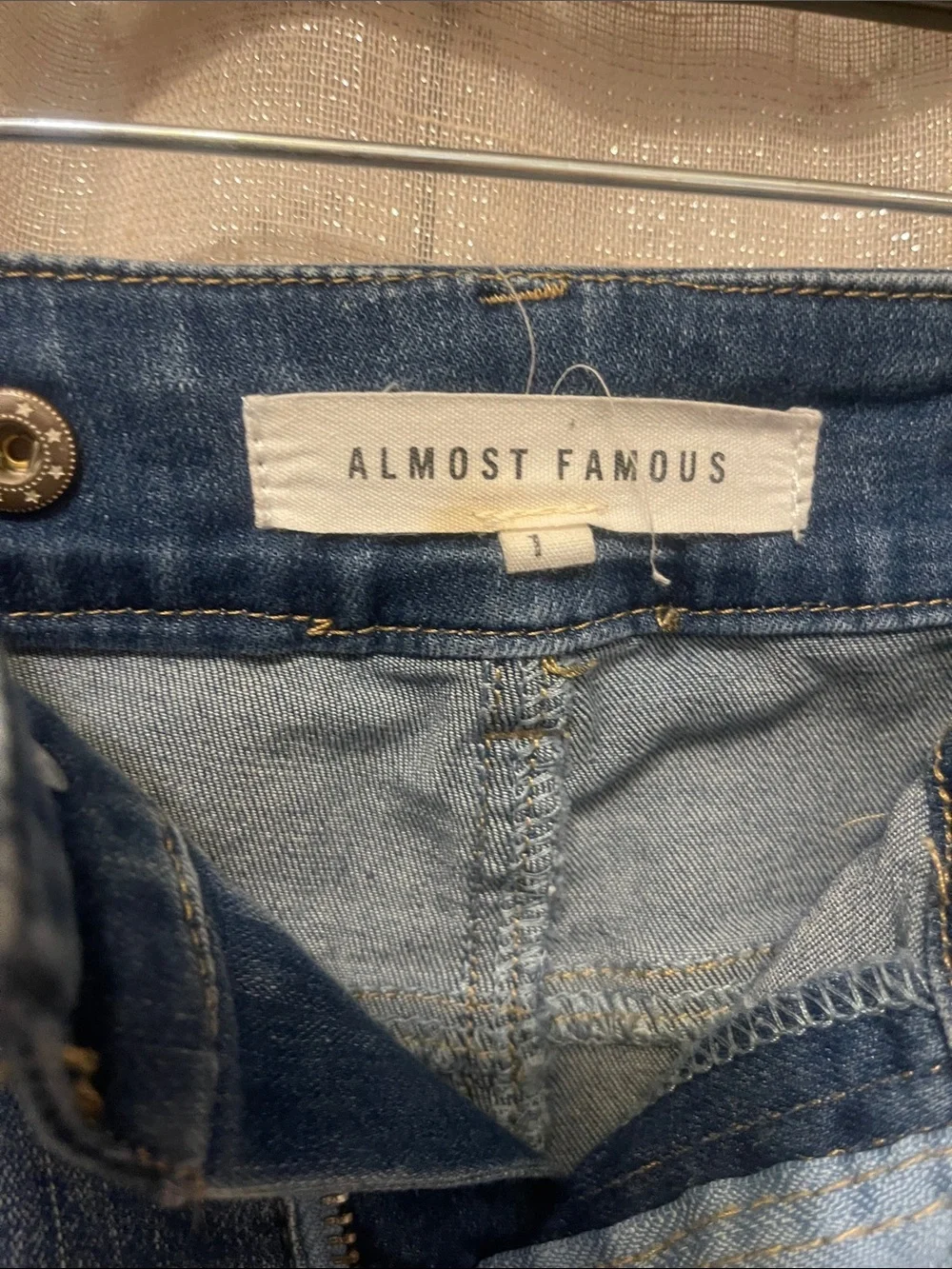 Almost Famous Medium Blue High-Rise Flare Jeans